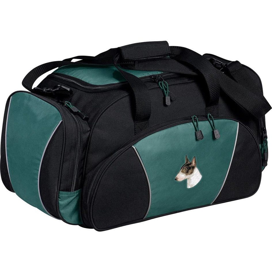 Embroidered Duffel Bags Hunter Green  Bull Terrier D96