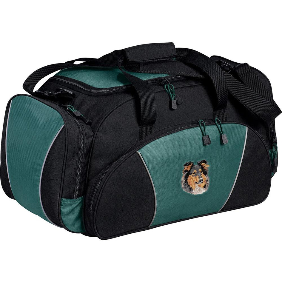 Embroidered Duffel Bags Hunter Green  Collie DJ395