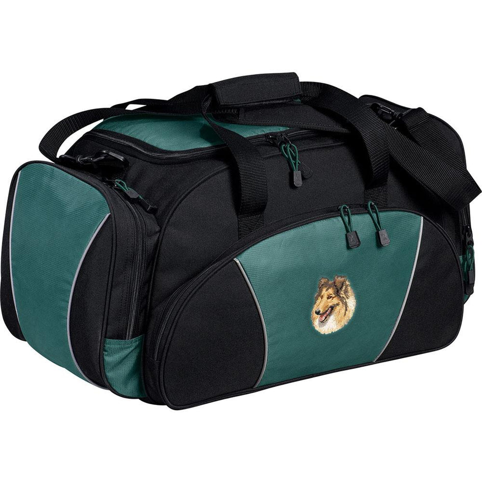Embroidered Duffel Bags Hunter Green  Collie DV417