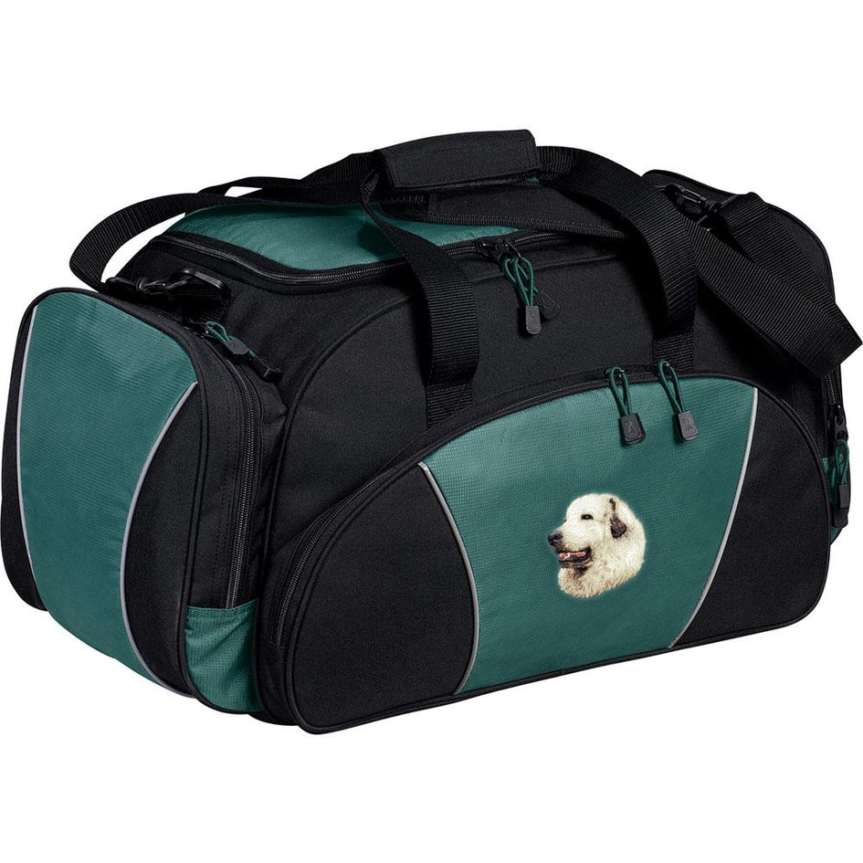 Embroidered Duffel Bags Hunter Green  Great Pyrenees D27