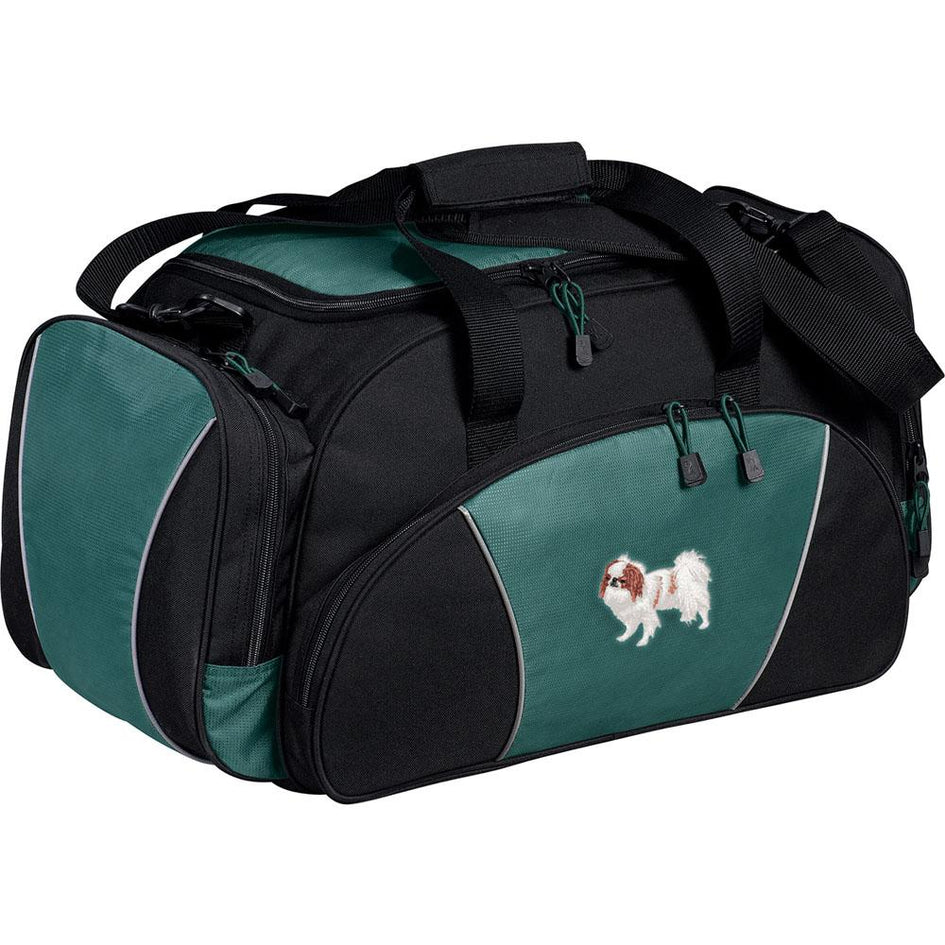Embroidered Duffel Bags Hunter Green  Japanese Chin DV213