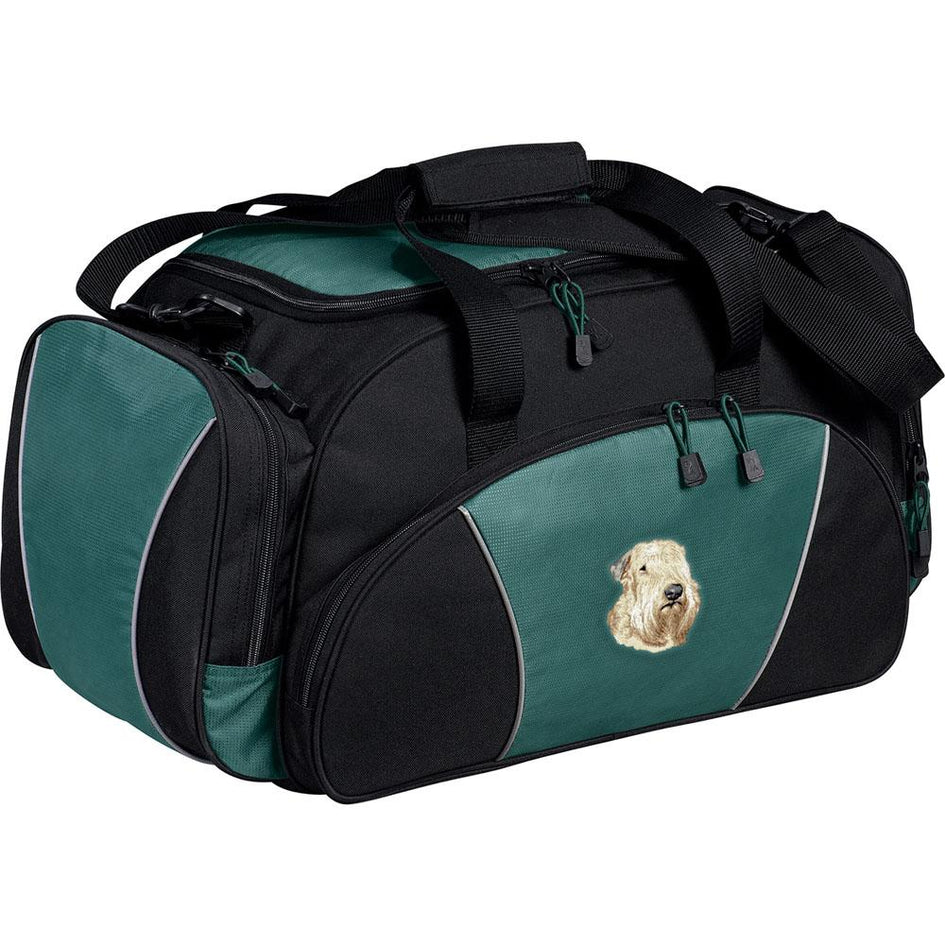 Embroidered Duffel Bags Hunter Green  Soft Coated Wheaten Terrier D147