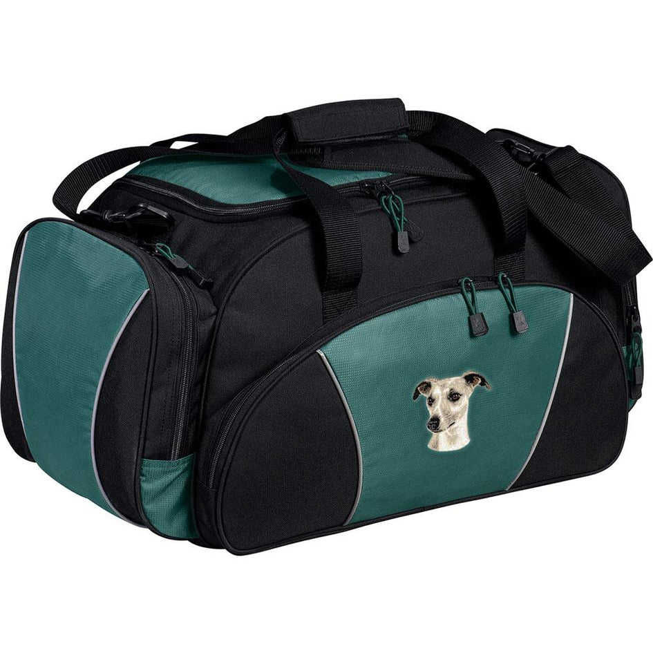 Embroidered Duffel Bags Hunter Green  Whippet D65