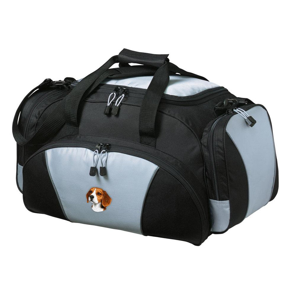 Embroidered Duffel Bags Gray  Beagle D31