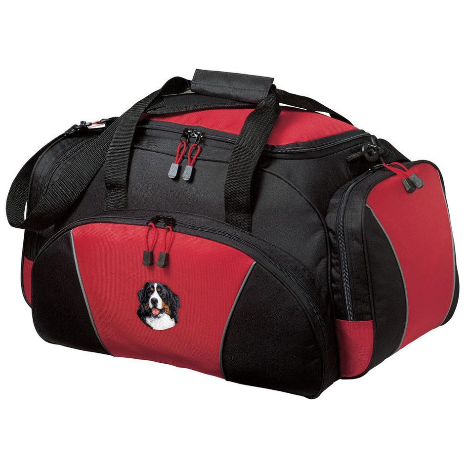 Embroidered Duffel Bags Red  Bernese Mountain Dog D13