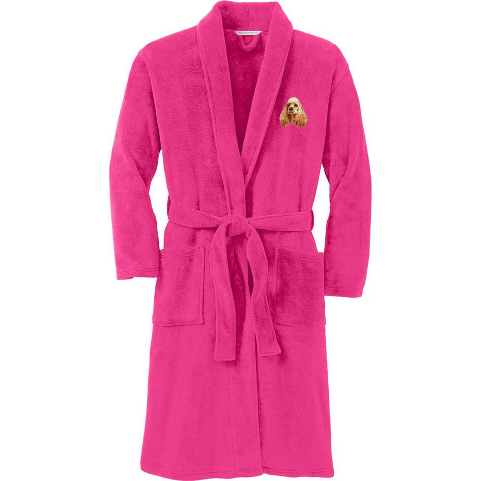 Port Authority Plush Microfleece Robe Pink Raspberry Large/X-Large Cocker Spaniel D20