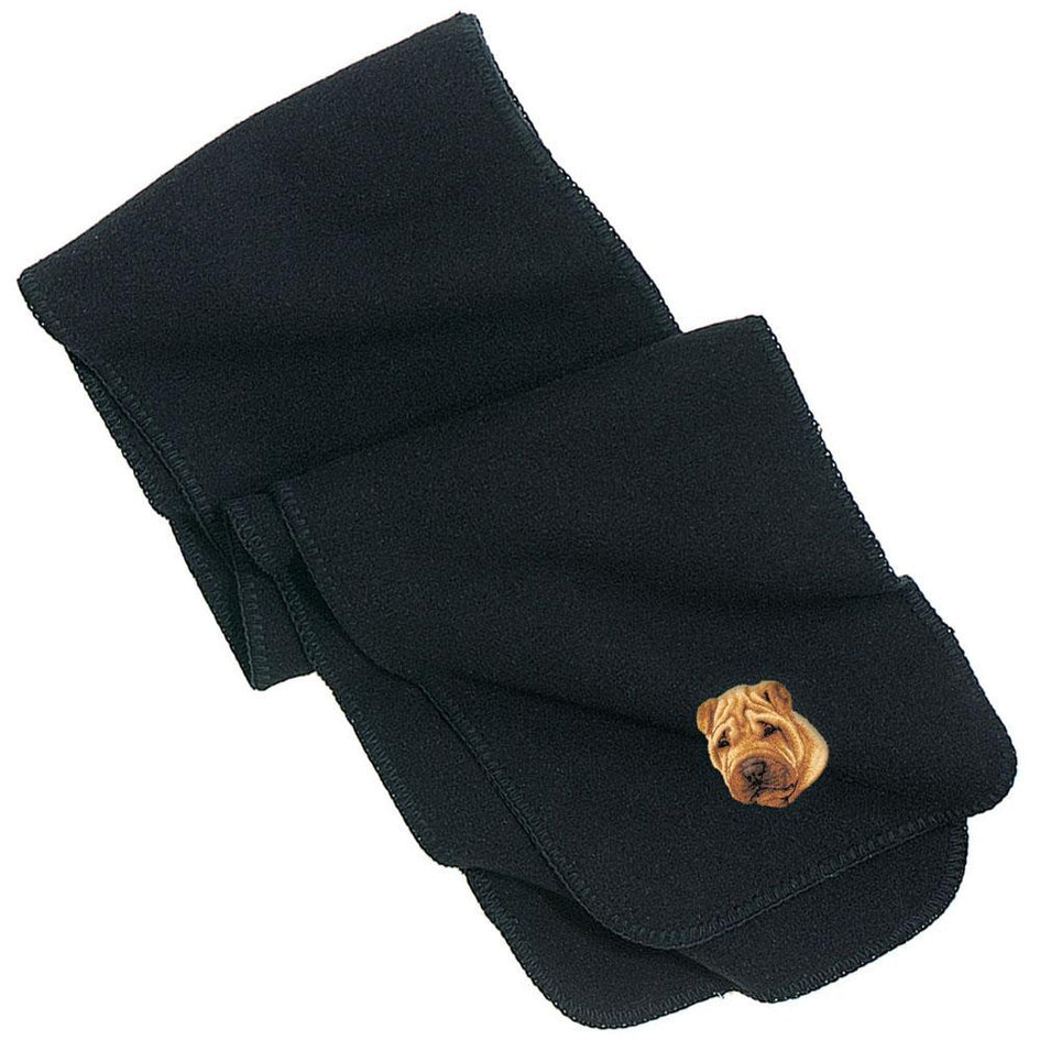 Embroidered Scarves Black  Chinese Shar Pei D77