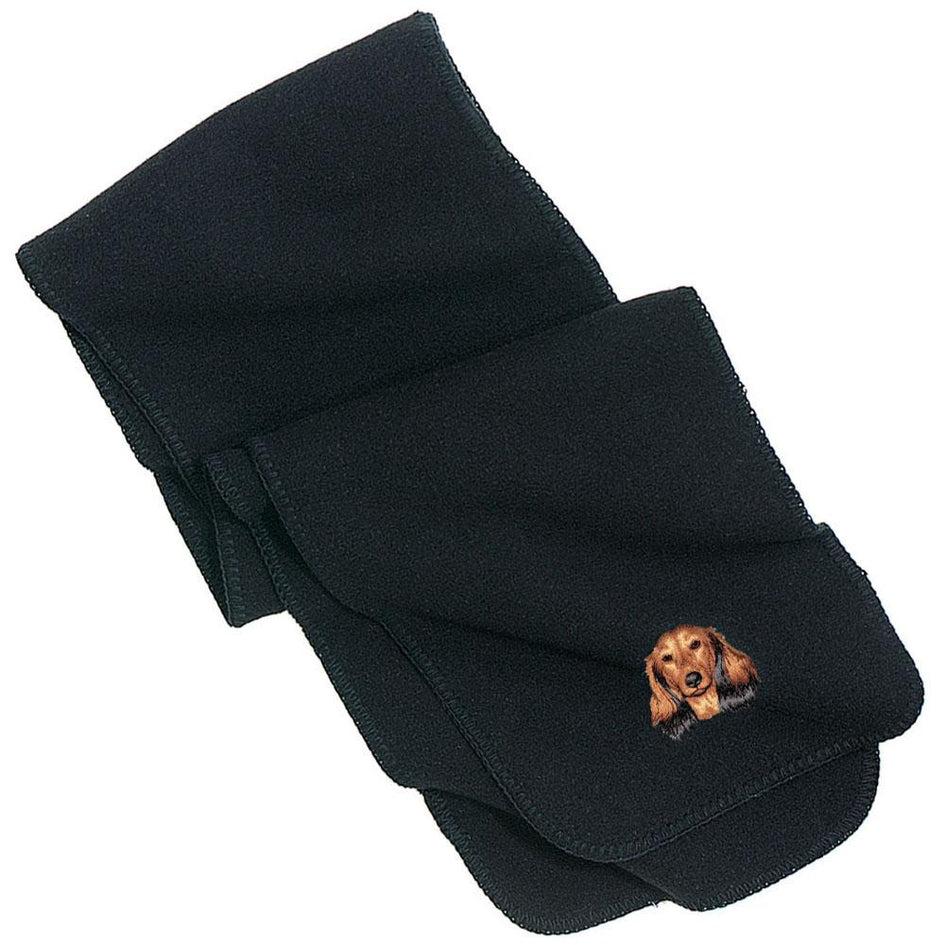 Embroidered Scarves Black  Dachshund D109
