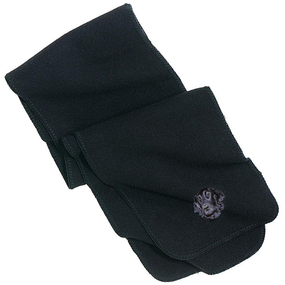 Embroidered Scarves Black  Flat Coated Retriever D53