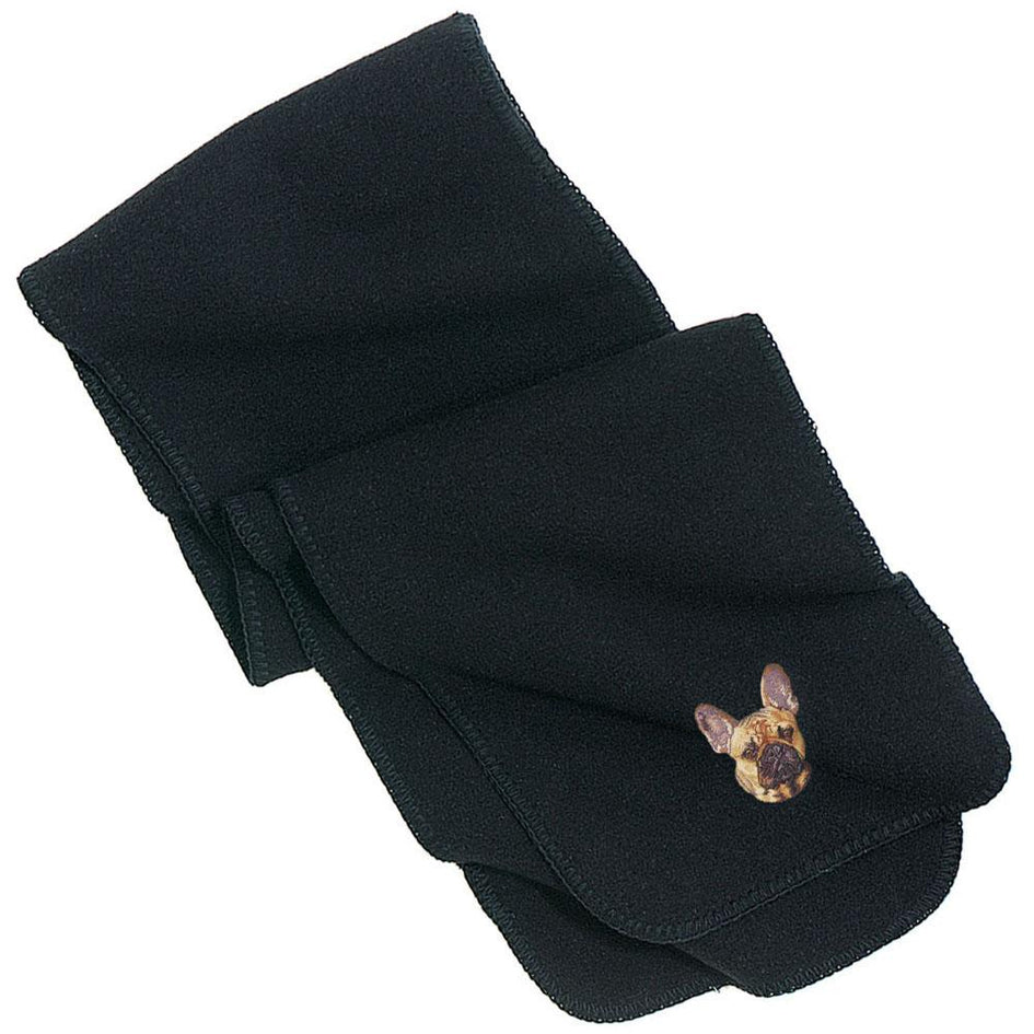 Embroidered Scarves Black  French Bulldog DN333