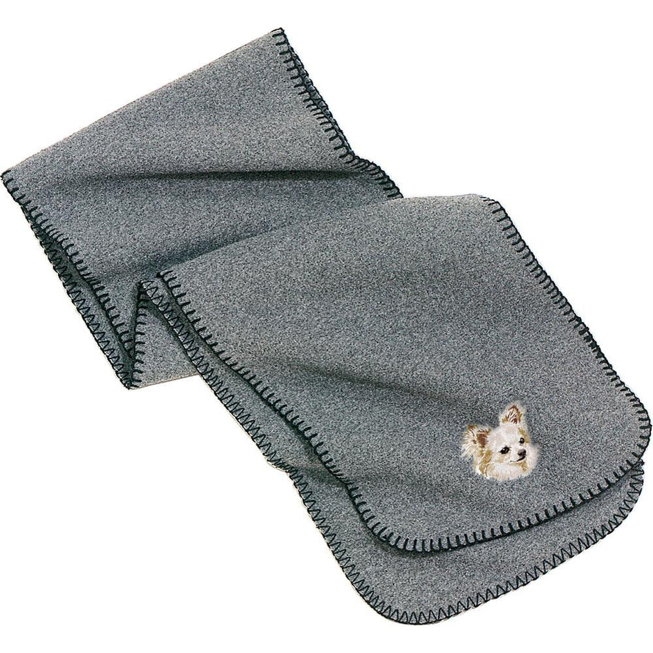 Embroidered Scarves Heather Gray  Chihuahua DV206