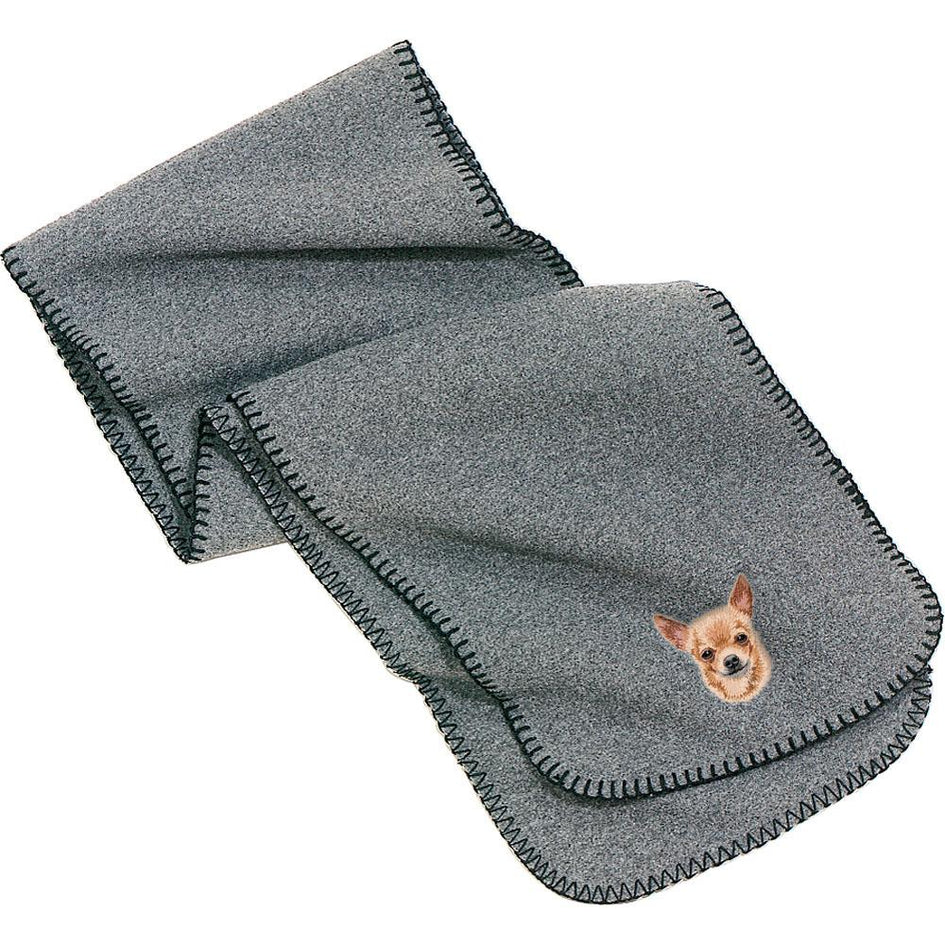 Embroidered Scarves Heather Gray  Chihuahua DV385
