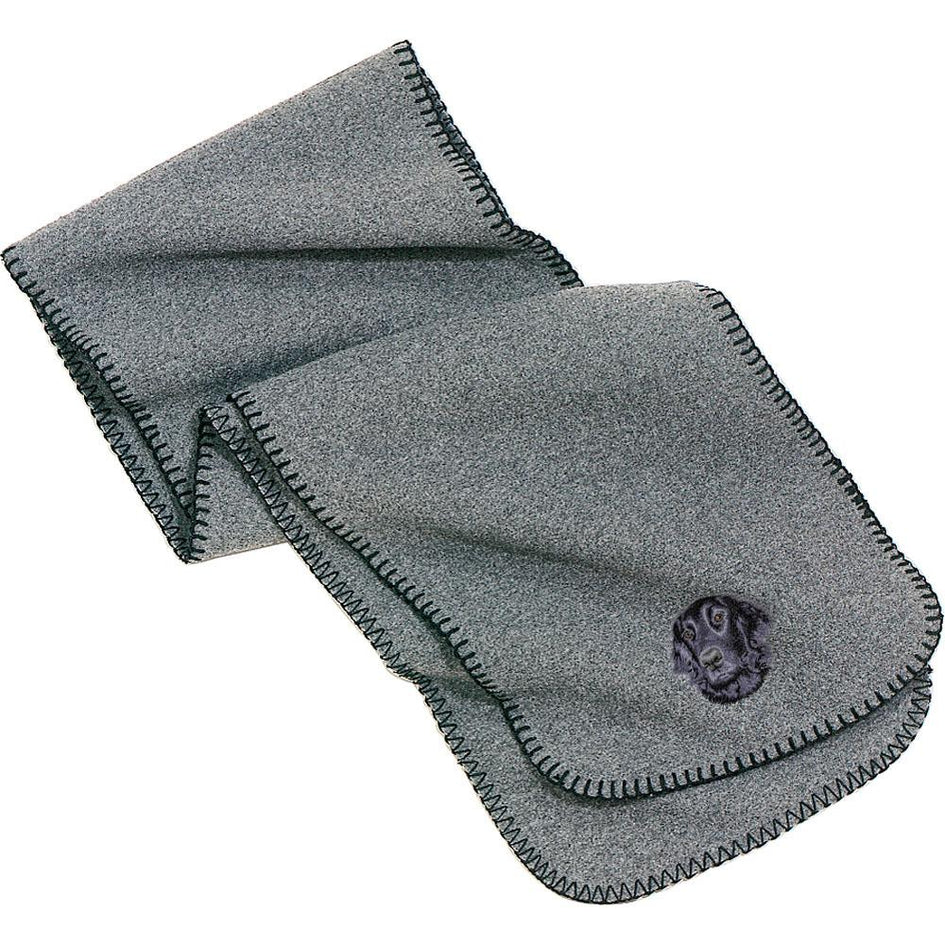 Embroidered Scarves Heather Gray  Flat Coated Retriever D53
