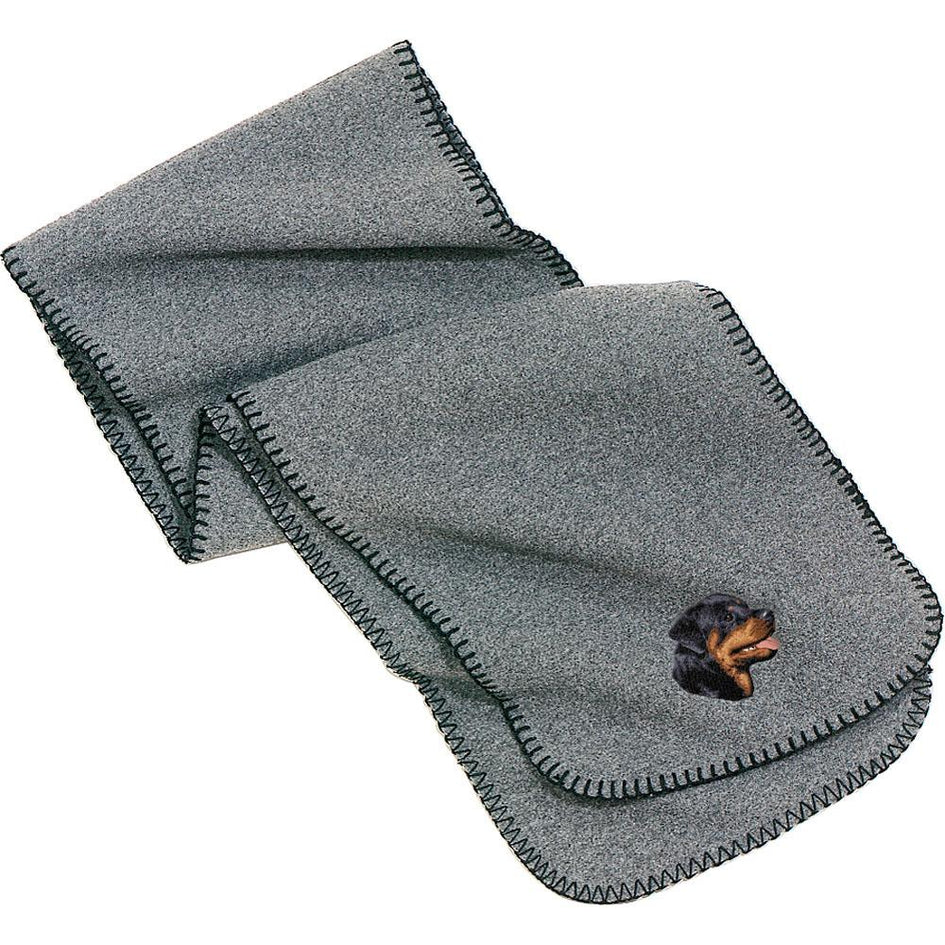 Embroidered Scarves Heather Gray  Rottweiler D7