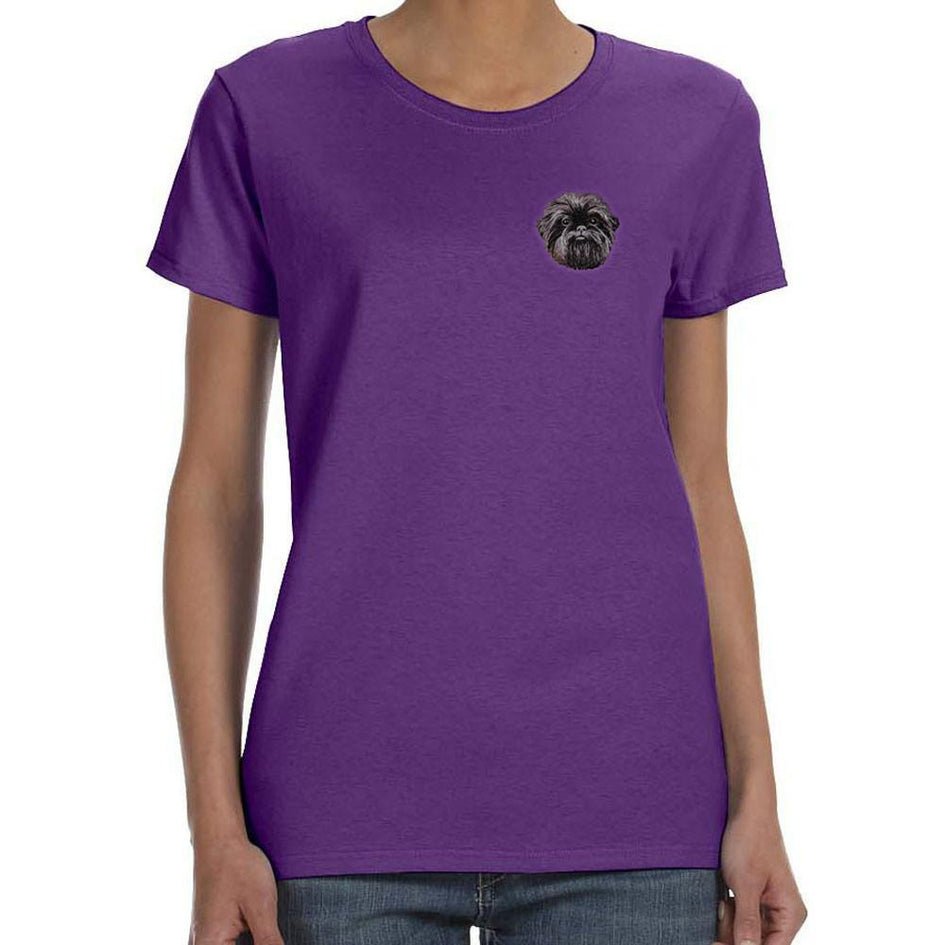BirdDawg Embroidered Dog Breed Ladies T-Shirt Purple 3X Large Affenpinscher DM488