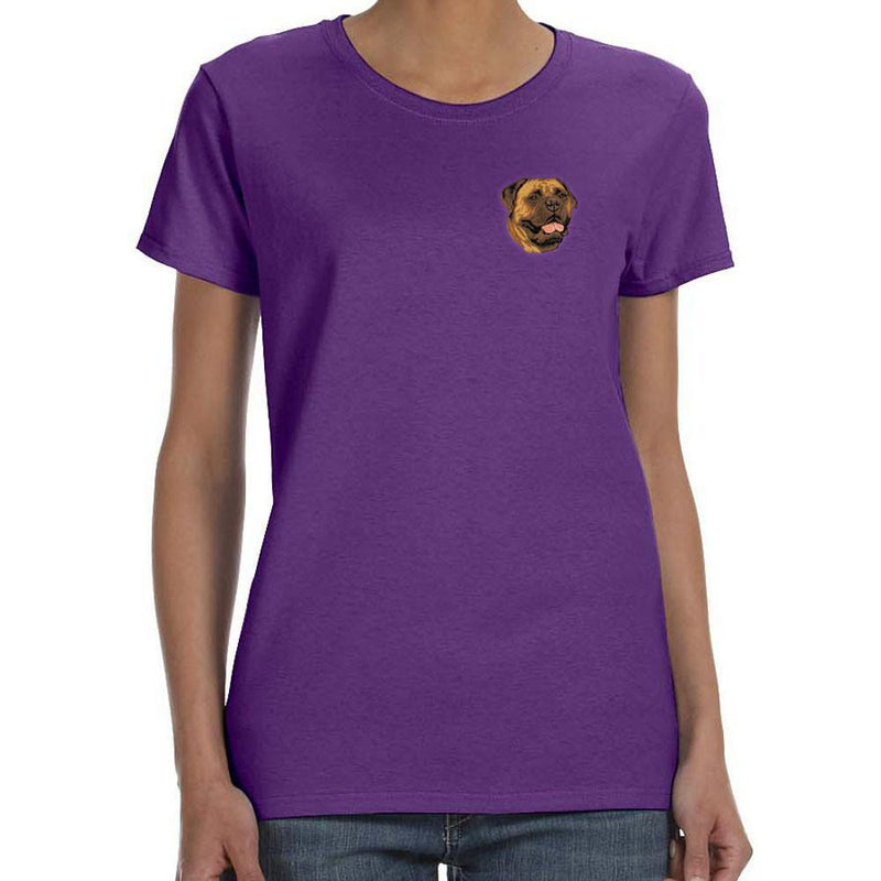 Bullmastiff Embroidered Ladies T-Shirts