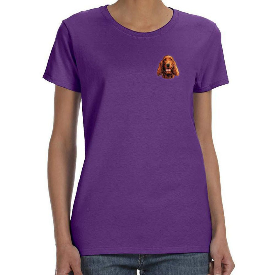 Embroidered Ladies T-Shirts Purple 3X Large Irish Setter D23