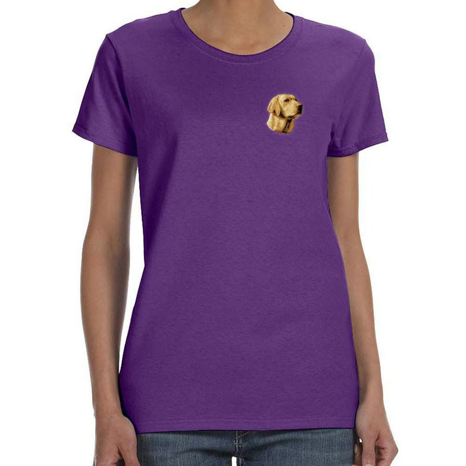 Embroidered Ladies T-Shirts Purple 3X Large Labrador Retriever D14