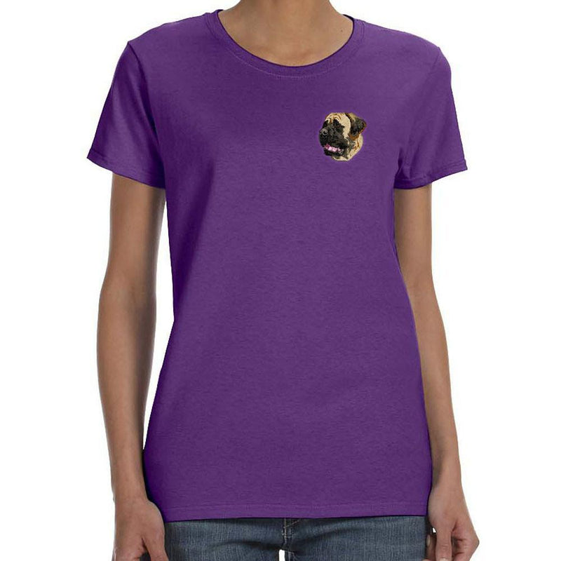 Mastiff Embroidered Ladies T-Shirts