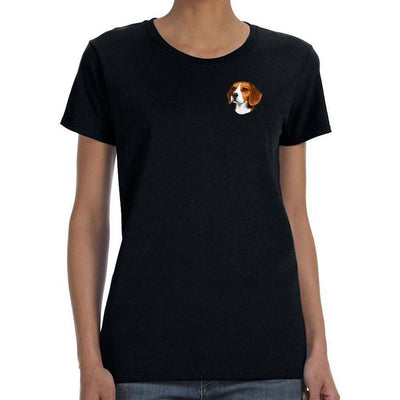 Beagle Embroidered Ladies T-Shirts