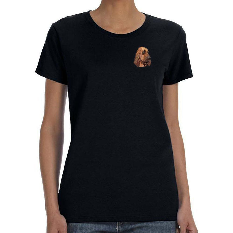 Bloodhound Embroidered Ladies T-Shirts
