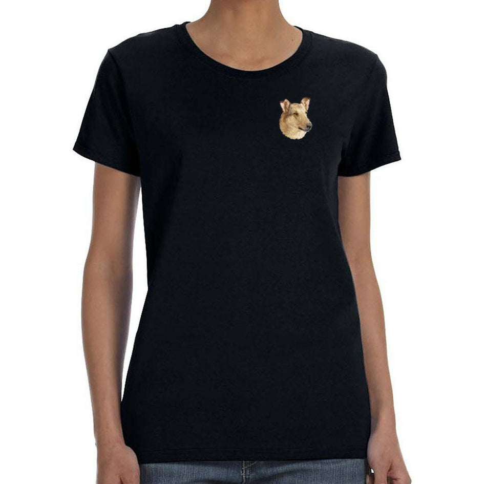 Smooth Collie Embroidered Ladies T-Shirts
