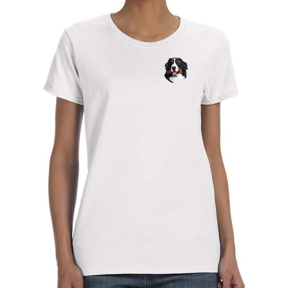 Bernese Mountain Dog Embroidered Ladies T-Shirts