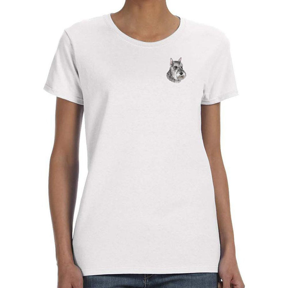 Schnauzer Embroidered Ladies T-Shirt