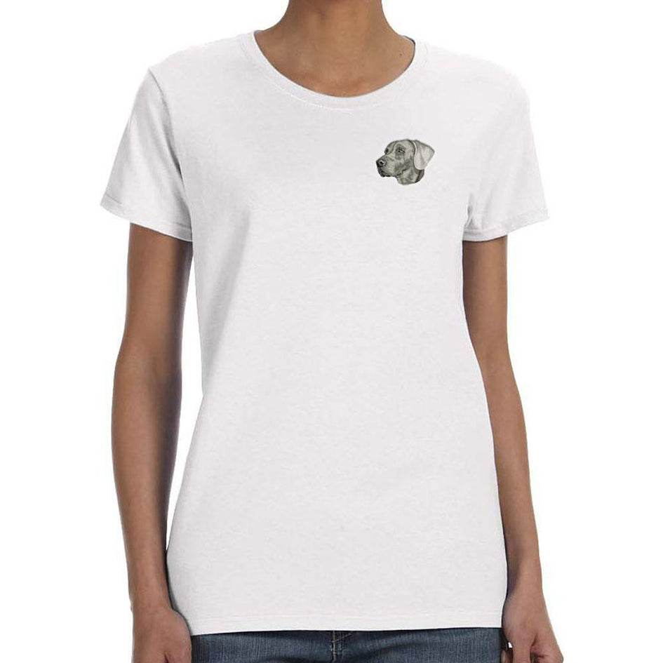 Weimaraner Embroidered Ladies T-Shirts