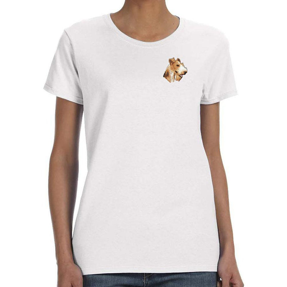 Wire Fox Terrier Embroidered Ladies T-Shirts