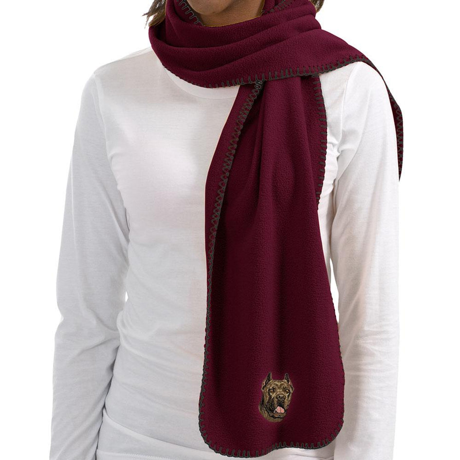 Embroidered Scarves Maroon  Cane Corso DV166