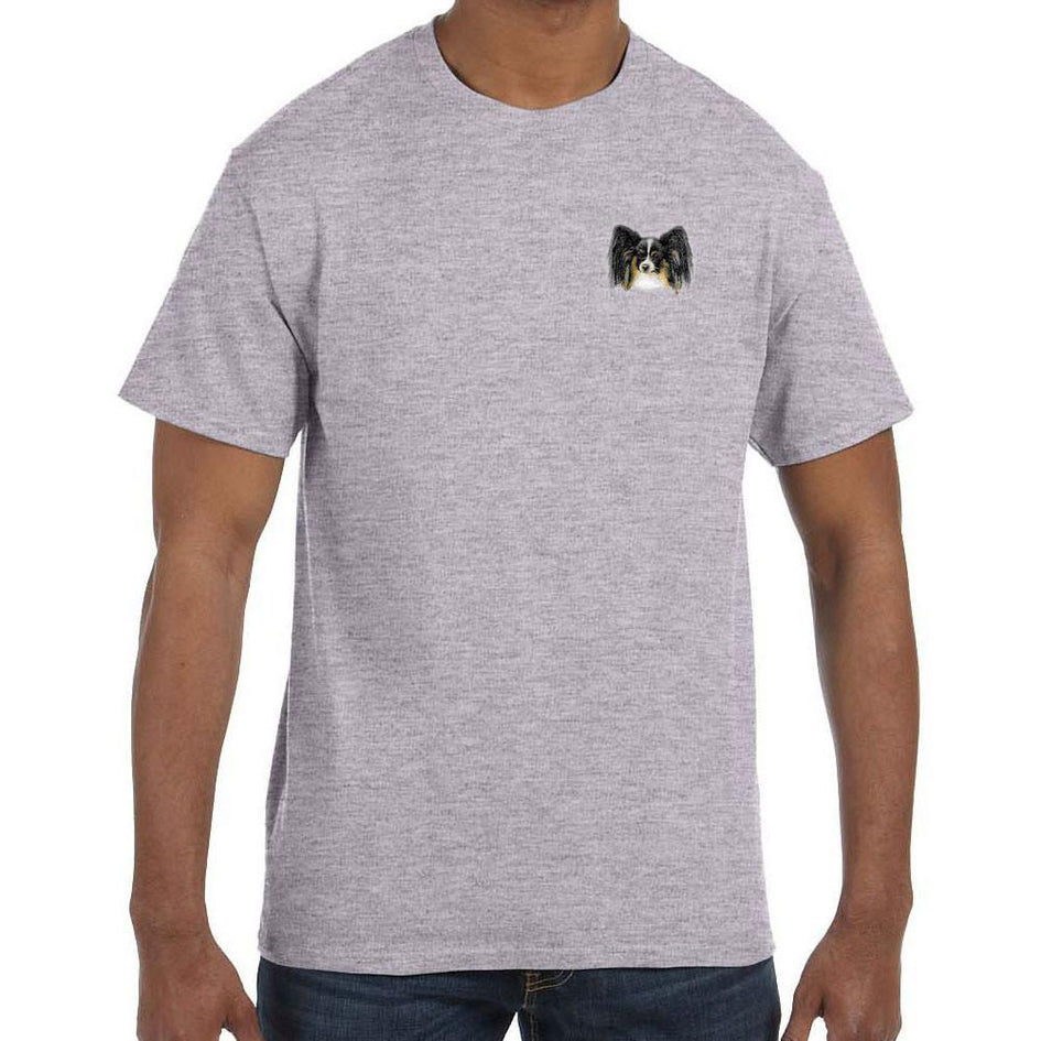 Embroidered Mens T-Shirts Sport Gray 3X Large Papillon D151