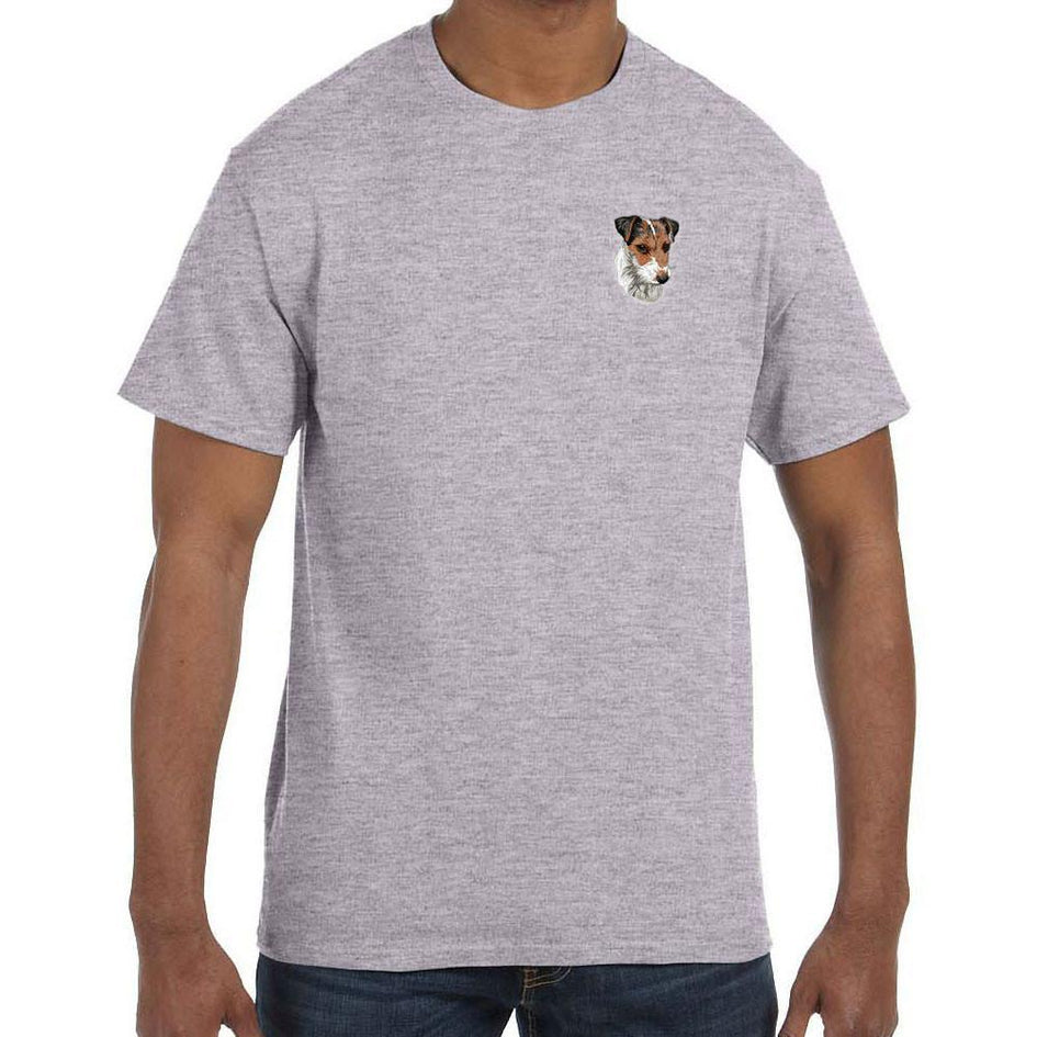 Embroidered Mens T-Shirts Sport Gray 3X Large Parson Russell Terrier DM275