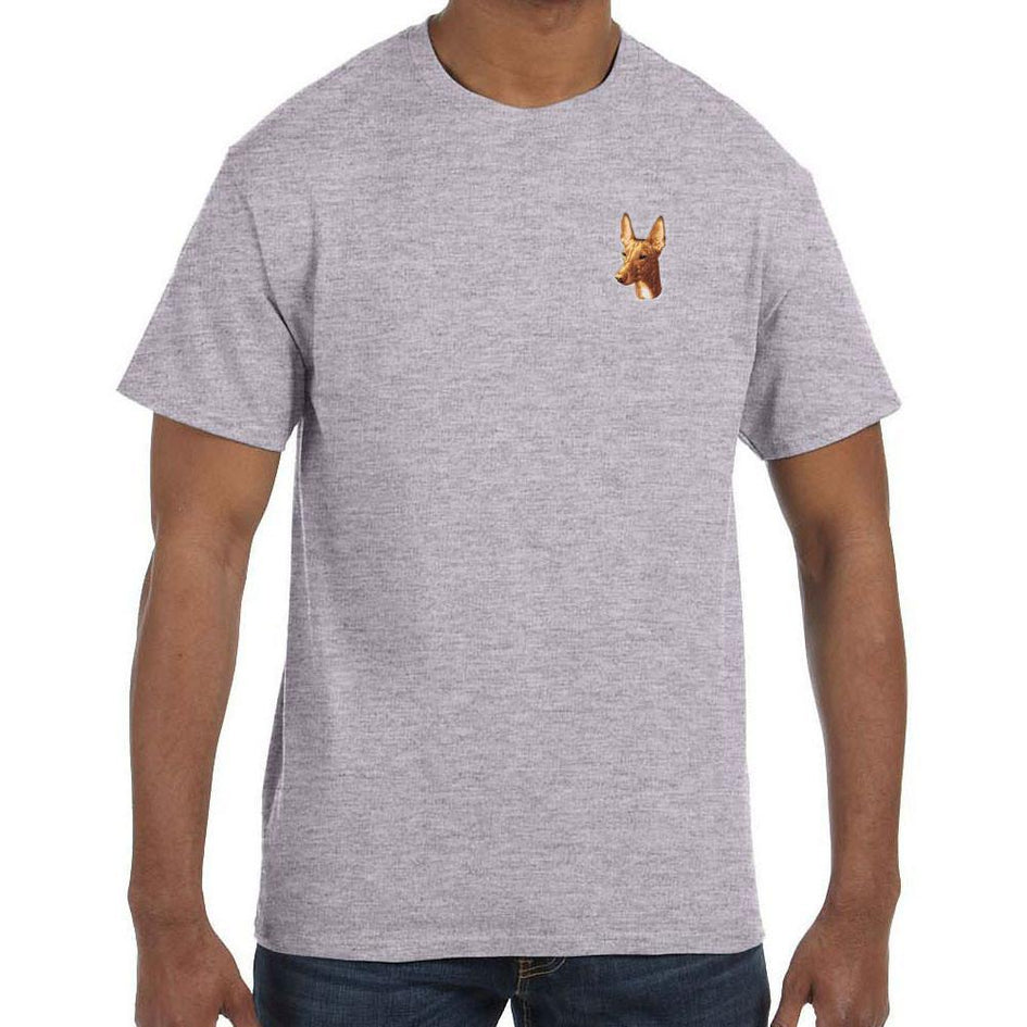 Embroidered Mens T-Shirts Sport Gray 3X Large Pharaoh Hound D90