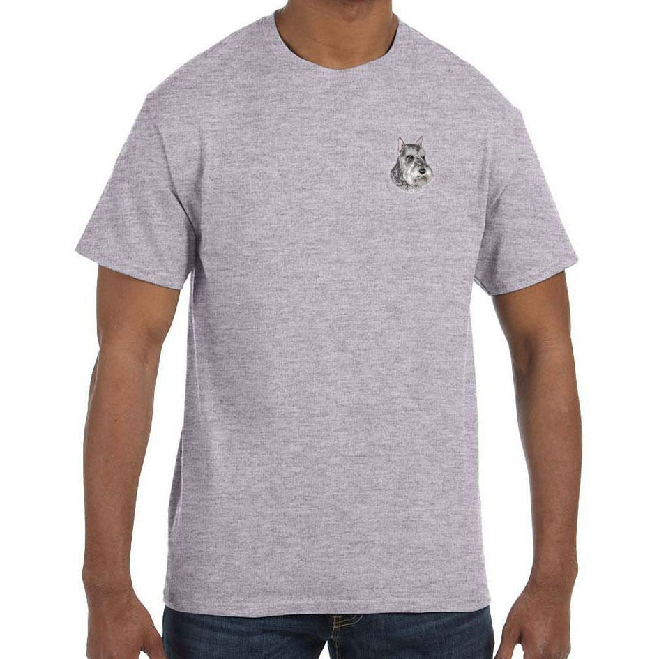 Embroidered Mens Gildan T-Shirts Sport Gray 3X Large Schnauzer D133