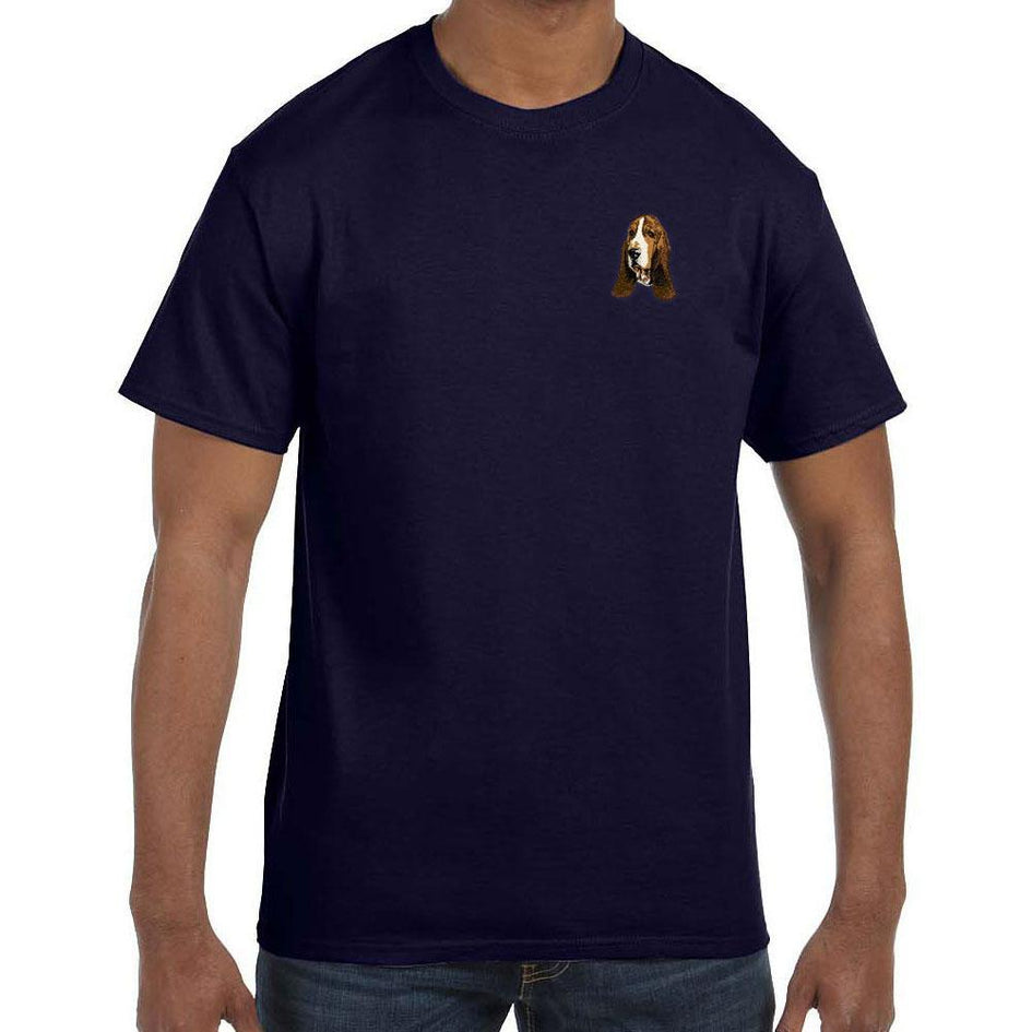 Basset Hound Embroidered Mens T-Shirts