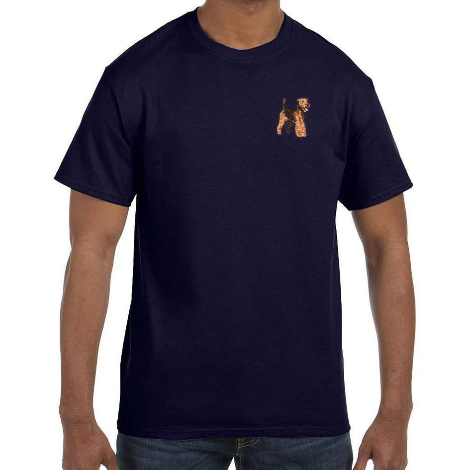 Welsh Terrier Embroidered Mens T-Shirts