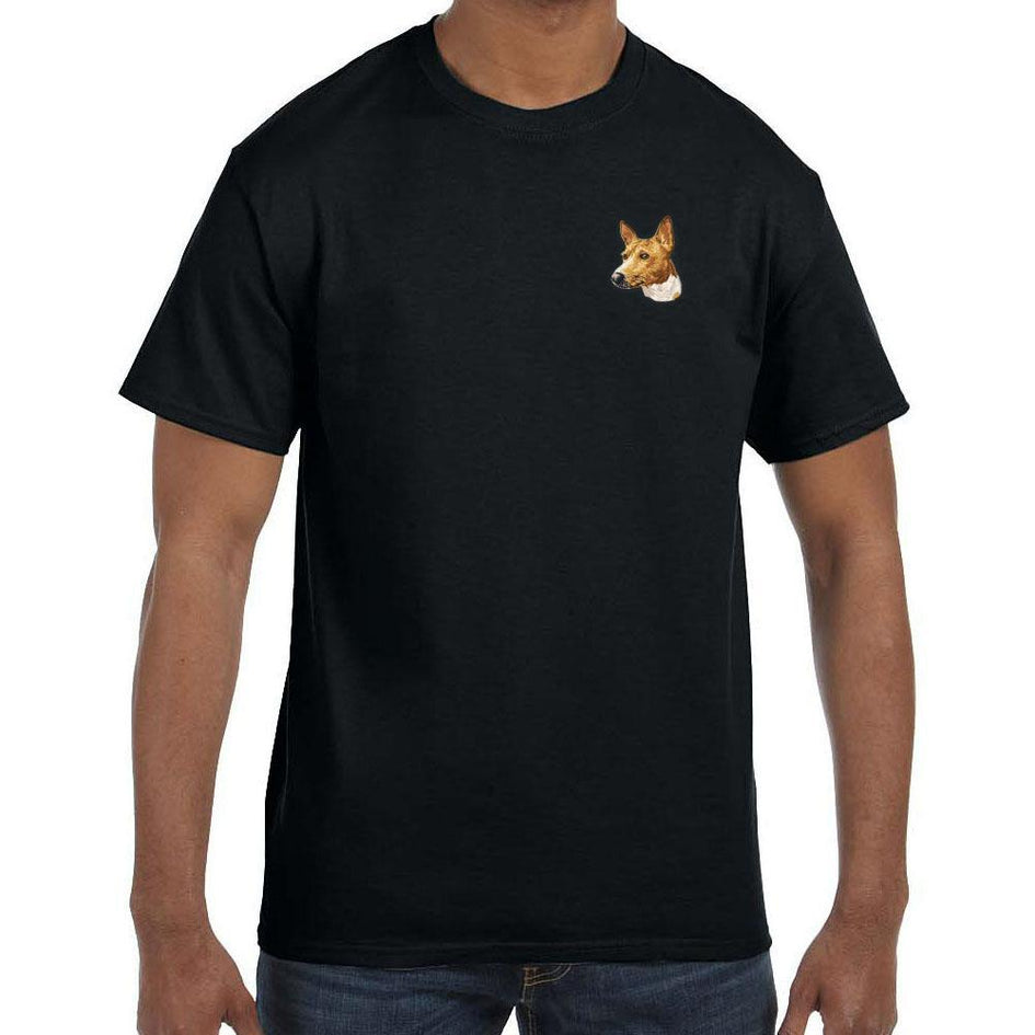 Basenji Embroidered Mens T-Shirts