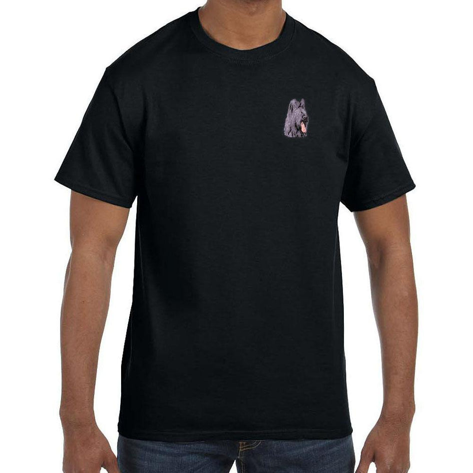 Briard Embroidered Mens T-Shirts