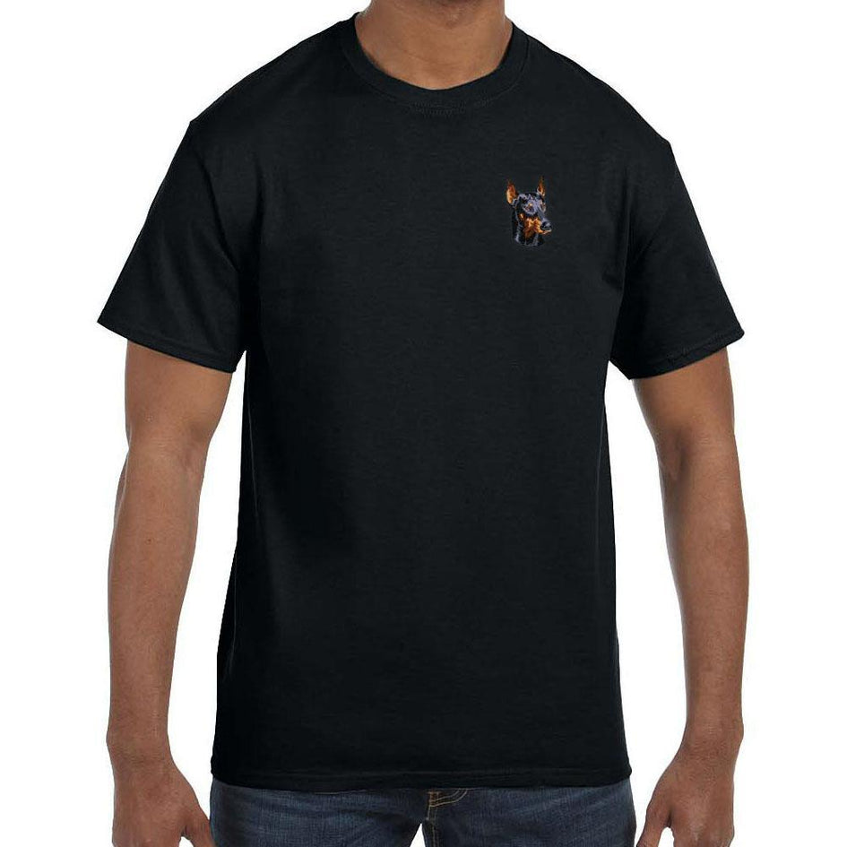 Doberman Pinscher Embroidered Mens T-Shirts