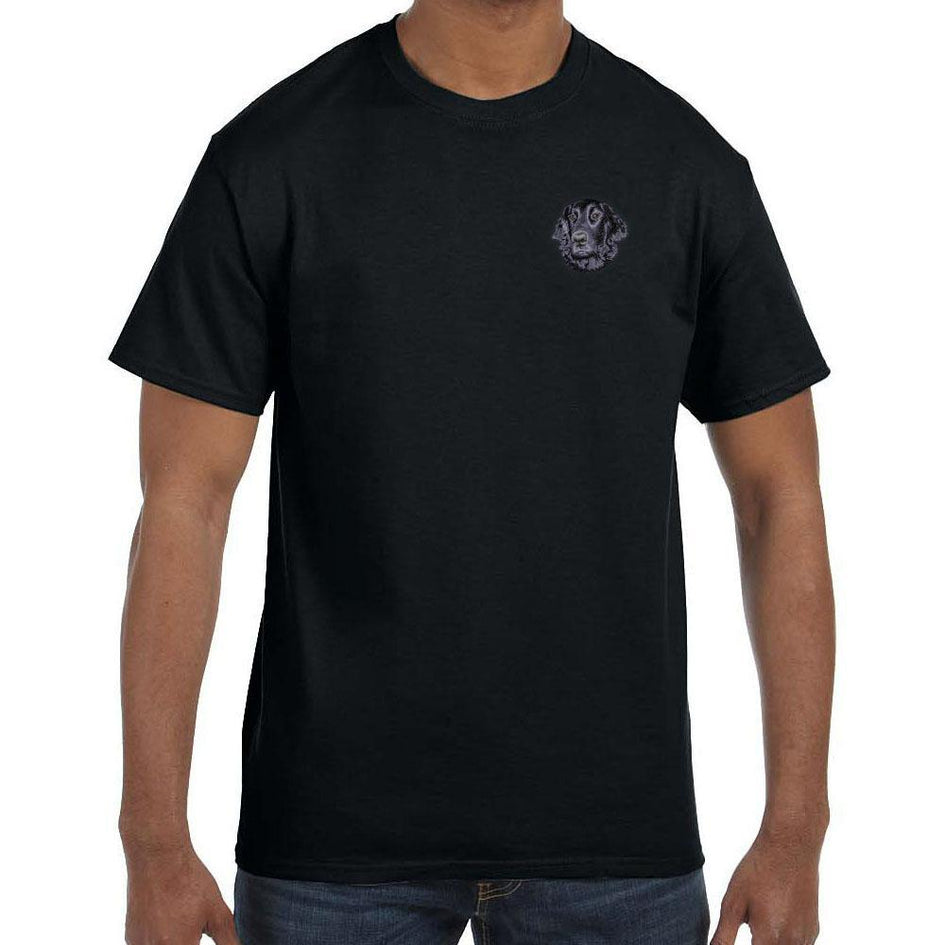 Flat-Coated Retriever Embroidered Mens T-Shirts