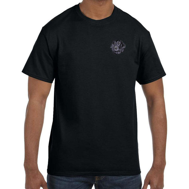Flat Coated Retriever Embroidered Mens T-Shirts