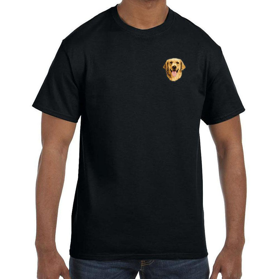 Golden Retriever Embroidered Mens T-Shirts