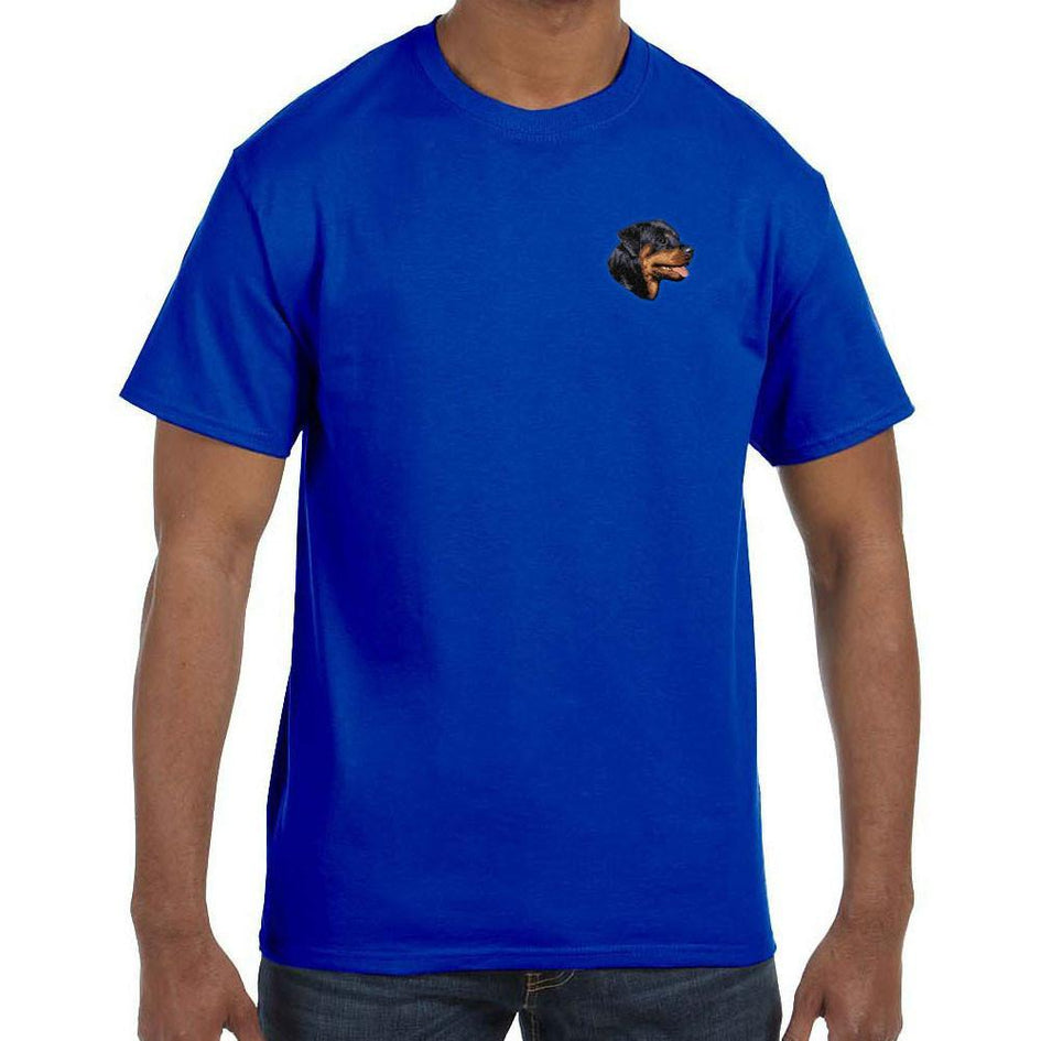 Embroidered Mens T-Shirts Royal Blue 3X Large Rottweiler D7