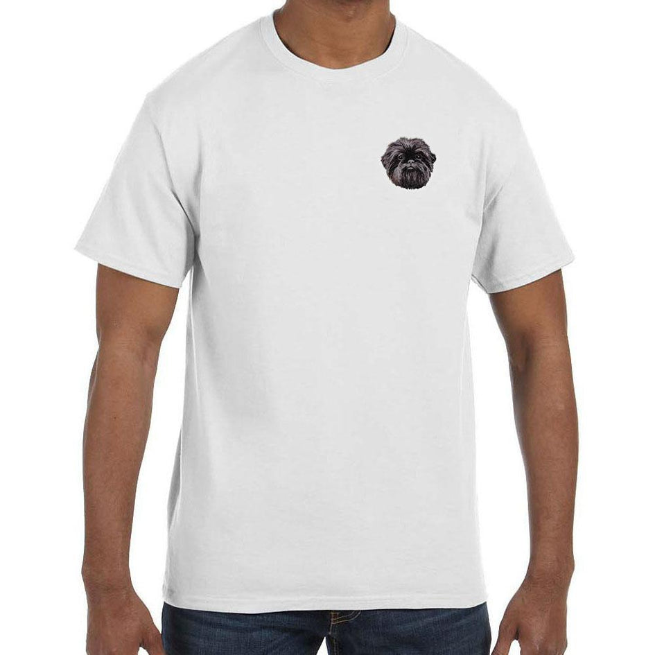 Embroidered Mens T-Shirts Sport Gray 3X Large Affenpinscher DM488