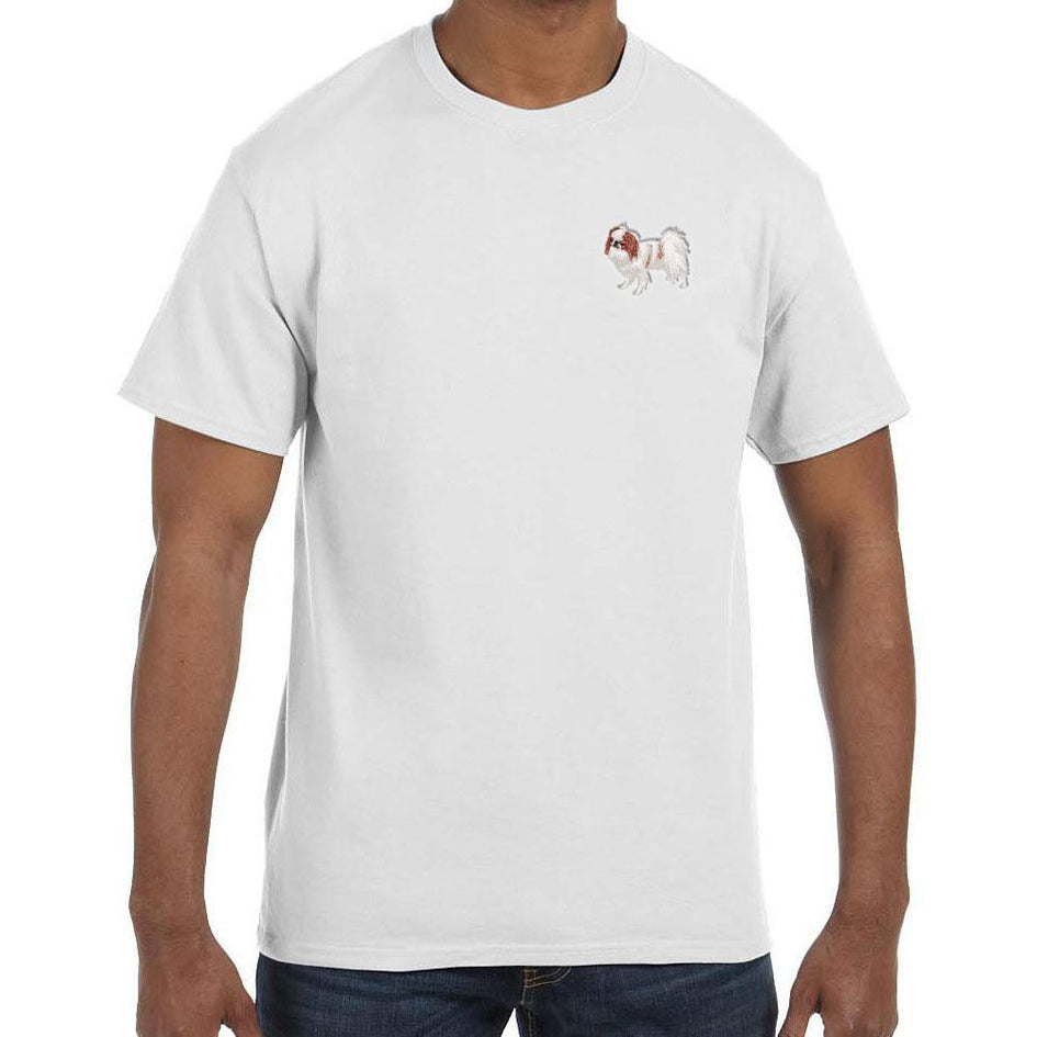 Japanese Chin Embroidered Mens T-Shirts