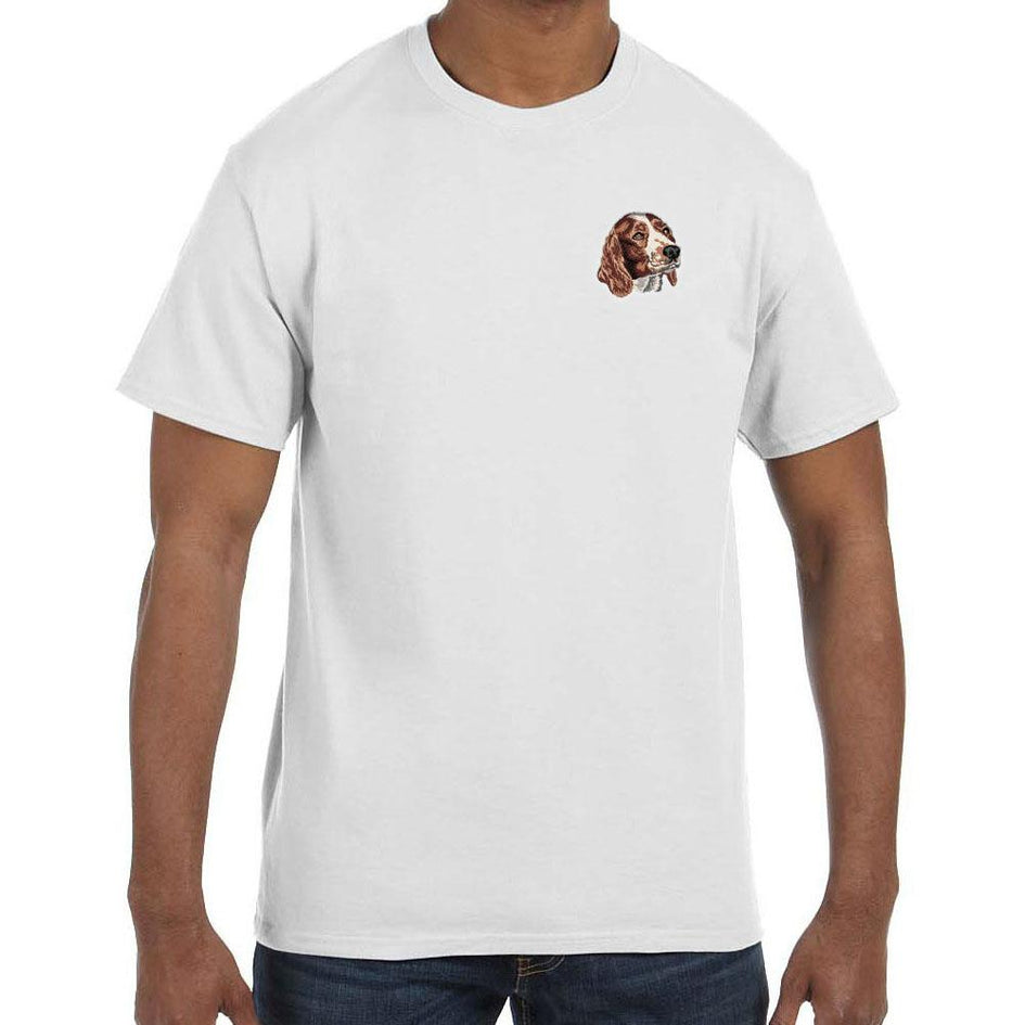 Welsh Springer Spaniel Embroidered Mens T-Shirts