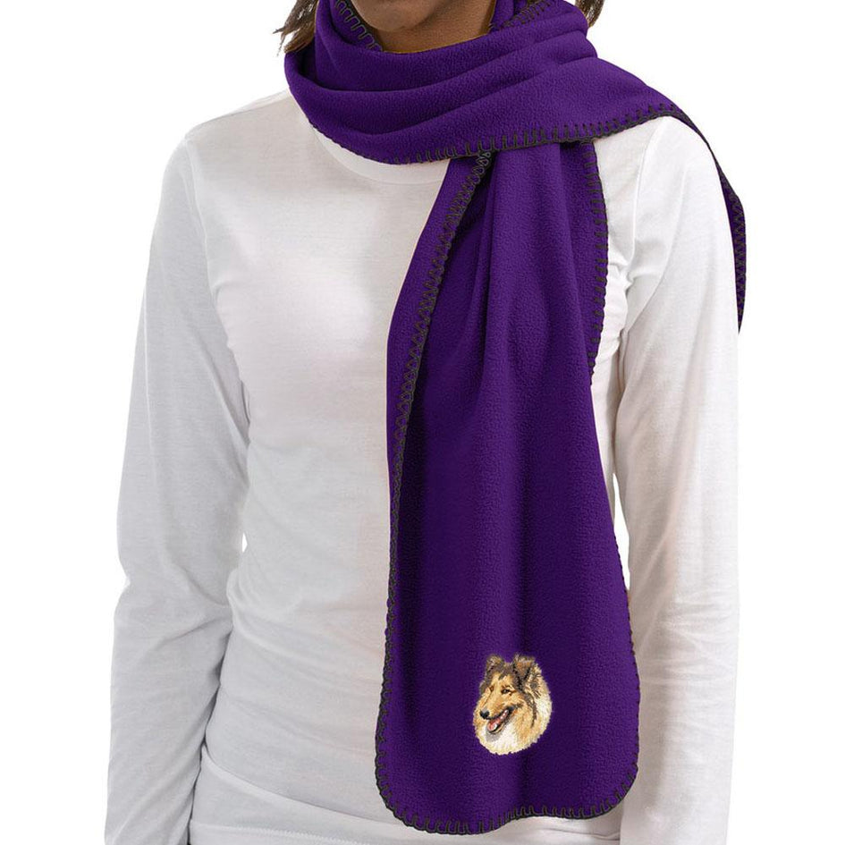 Embroidered Scarves Purple  Collie DV417