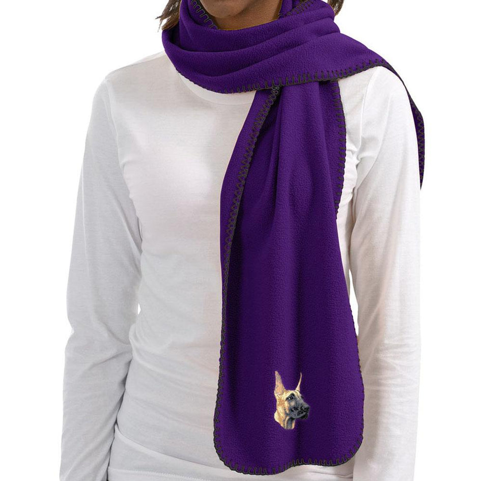 Embroidered Scarves Purple  Great Dane D71