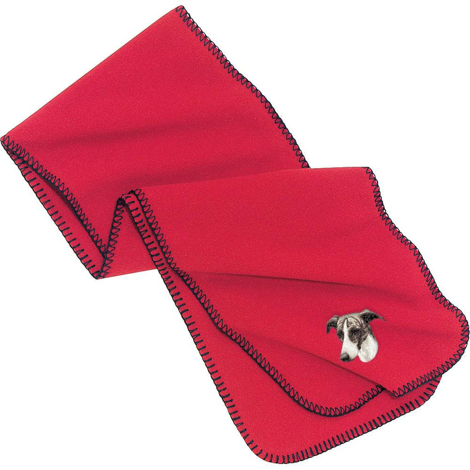 Embroidered Scarves Red  Greyhound D69